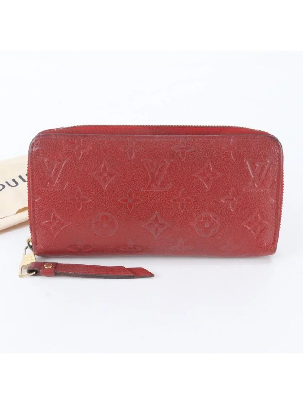 Louis Vuitton Monogram Empreinte Zippy Wallet Scarlet Leather